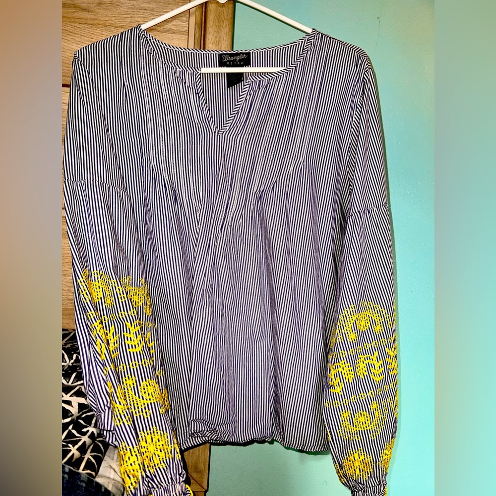 Wrangler Retro Blue Striped Blouse